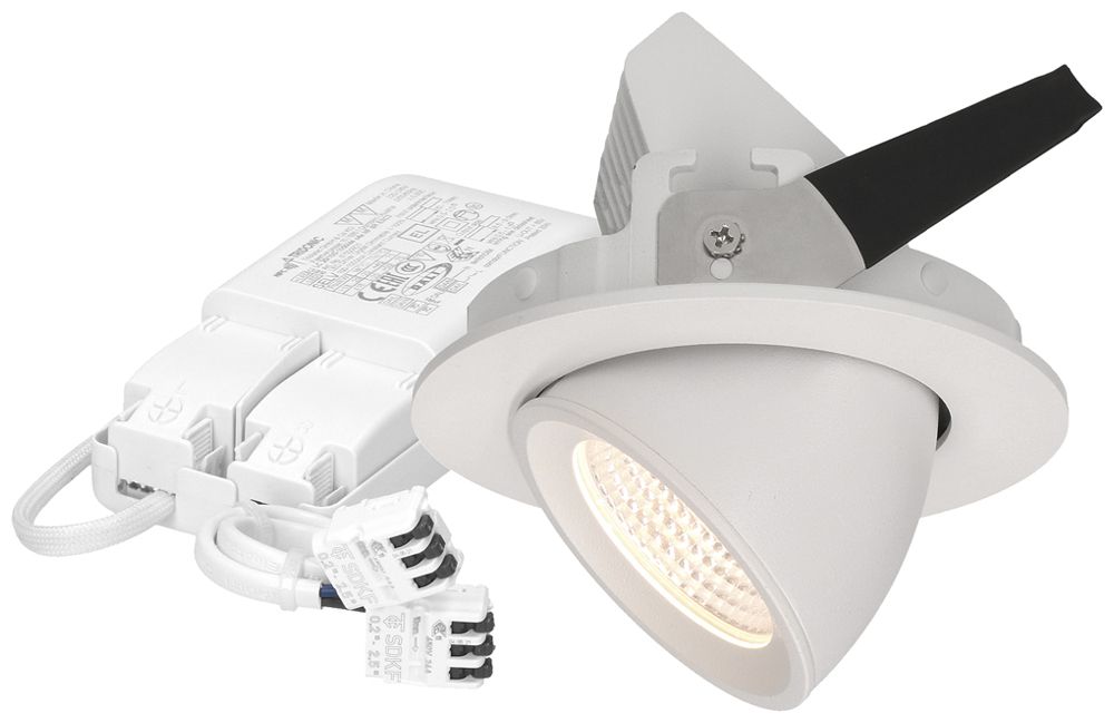 EB-LED-Spot MH TURN 10.5W 960lm 3000K IP44 MB DIM DALI Ø103mm weiss