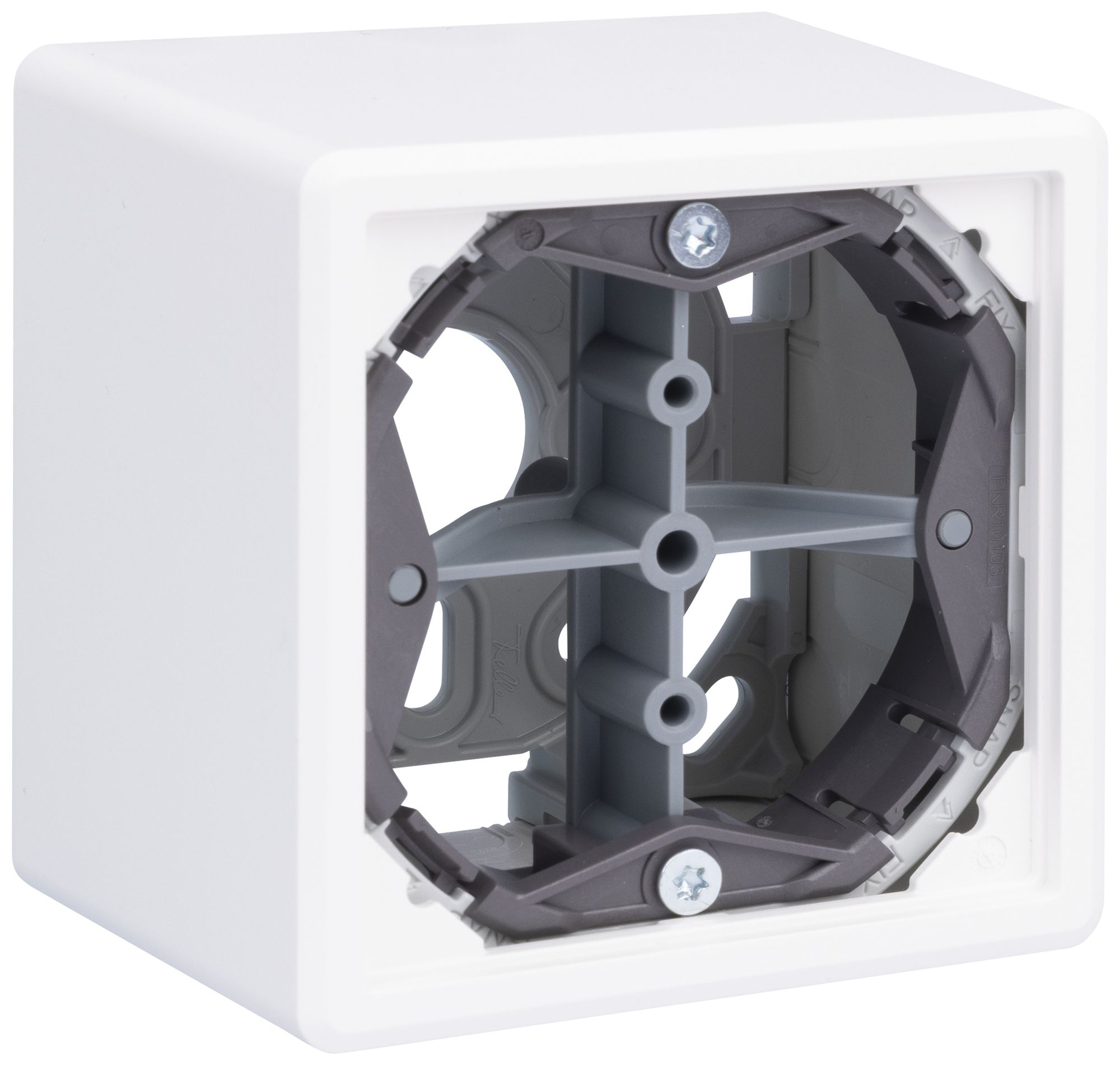 Adattatore AP R&M diritto per 4×CU/FO 60×60mm bianco