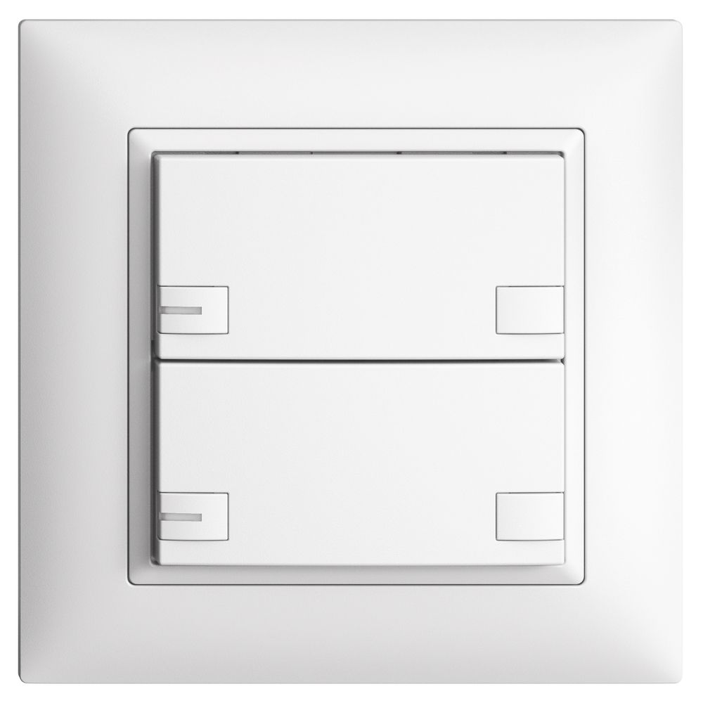 UP-KNX-Taster RGB EDUE FMI, 250mW, m.RGB-LED, 2×Taste, 2×Tastenb., ws
