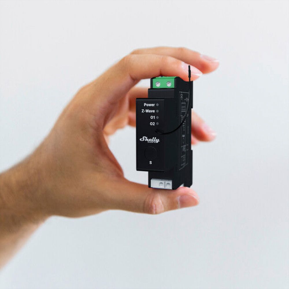 REG-RF-Jalousieaktor Shelly Wave Pro Shutter Z-Wave 2 16A AC 2×Eing 1TE