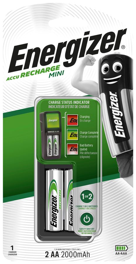 Chargeur Energizer Mini Charger avec 2×AA accu 2000mAh