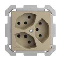 UP-Steckdose EDIZIOdue 3×T13 1×S sand mit Shutter