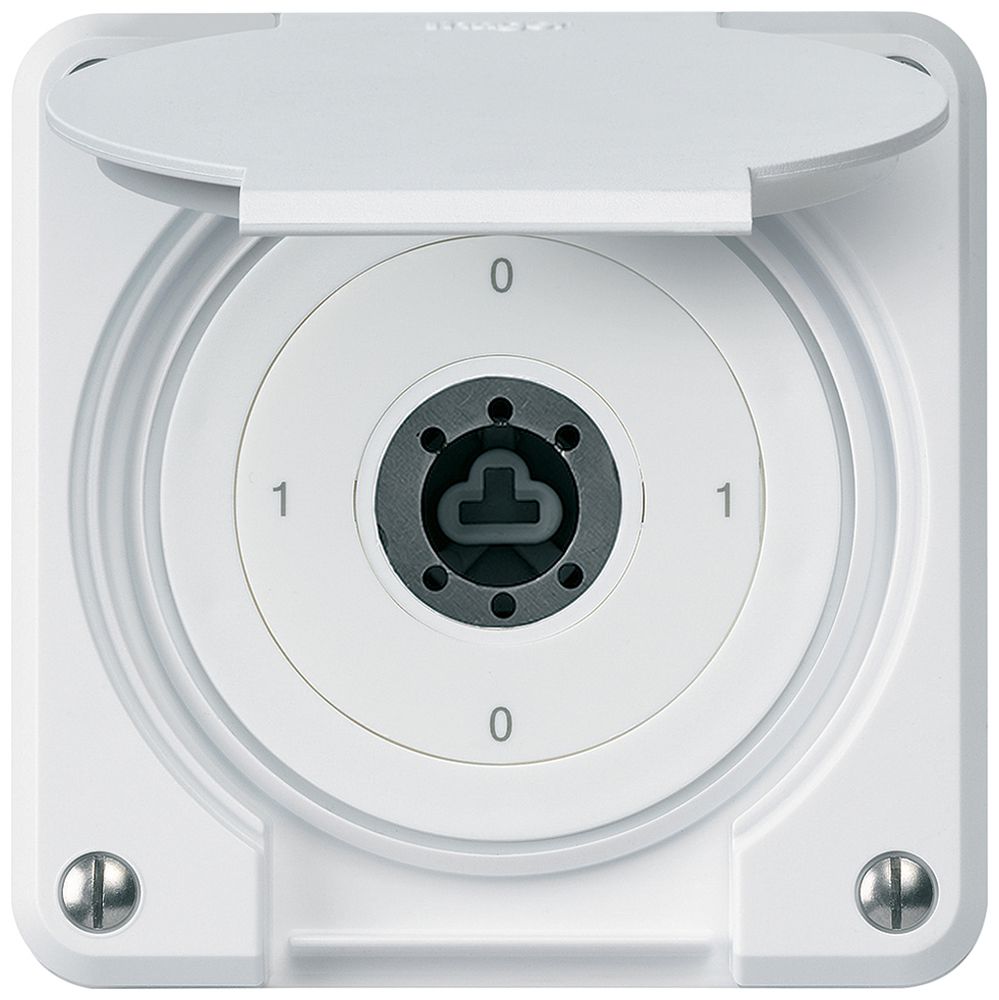 Interrupteur à clé ENC robusto IP55 avec clapet sans cylindre S0/3P blanc