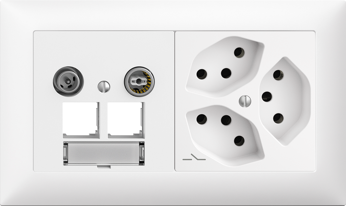 UP-Kombination Edue 1×2, EASYNET 11dB f. 2×RJ45 + 3×T13/1S ws