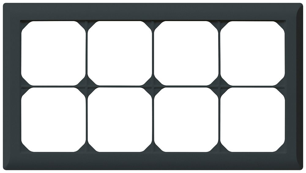 UP-Abdeckrahmen kallysto.line 2×4 schwarz horizontal 152×272mm