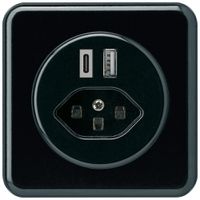 Presa di carica USB INC basico 18W PD 1×tipo A 1×tipo C T23 placca cop&fiss ne