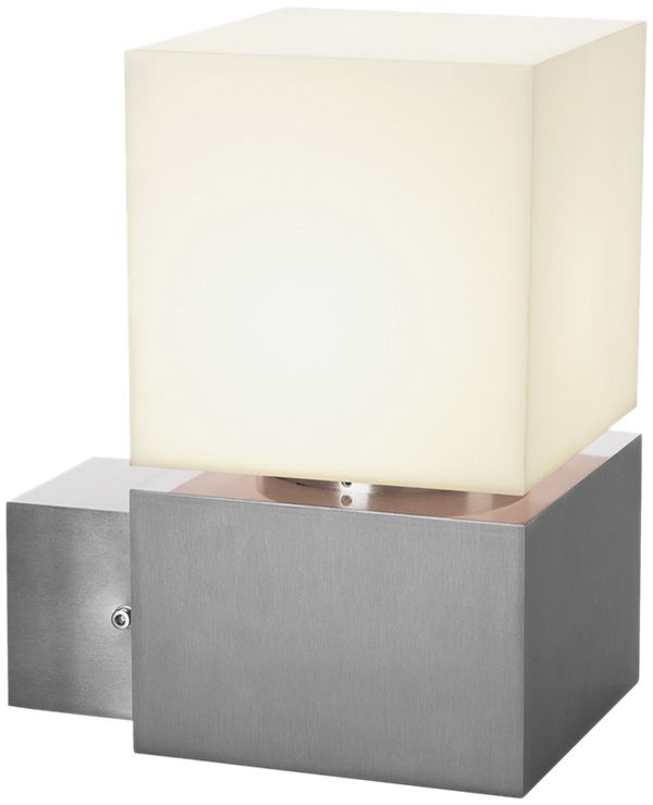 Lampada a muro SQUARE WALL E27 20W IP44 all spazzolato