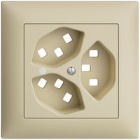 UP-Frontset EDIZIOdue vanille 88×88mm 3×T23 mit Linse