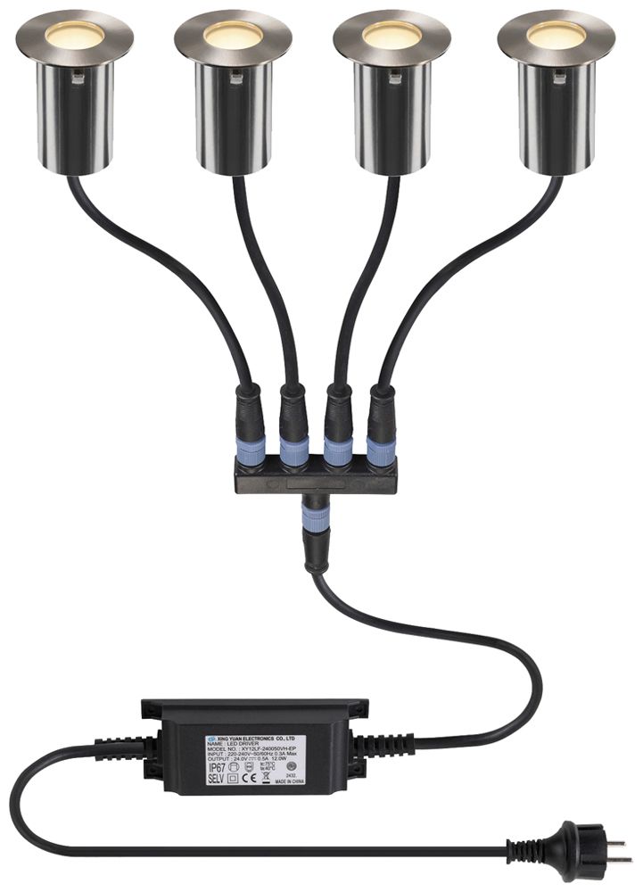 EB-LED-Bodenleuchte SLV TRAIL-LITE IP44/67 5W 100lm 830 Ø60mm 4er Set