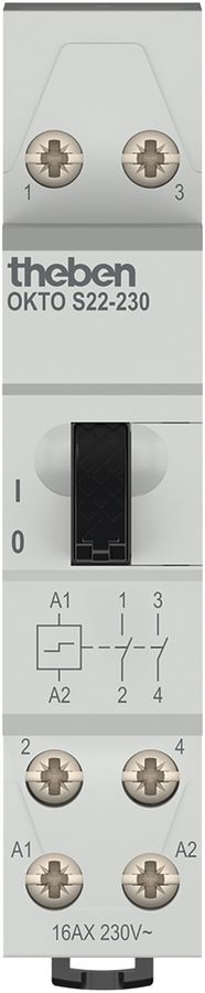 REG-Stromstossschalter Theben OKTO S22-230, 2S 16A 230VAC, 1TE