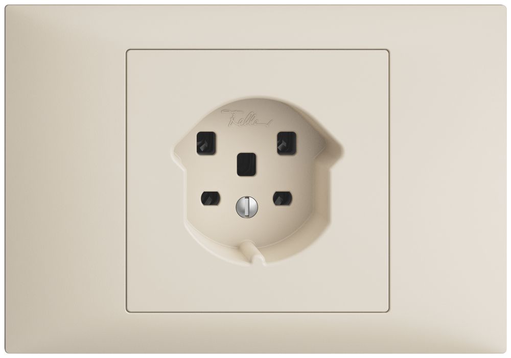 EB-Steckdose EDIZIOdue T25 16A crema, Schraubklemmen
