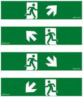 Set de pictogrammes ESYLUX SLA 14m flèche hd/hg/bd/bg 350×85mm