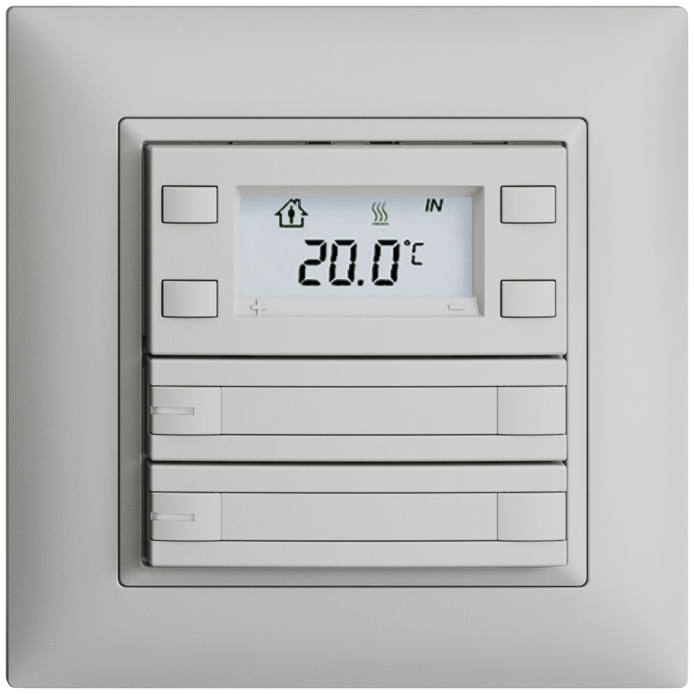 UP-RTH-Taster KNX 2-fach EDIZIOdue FMI hellgrau, mit Papier+LED RGB