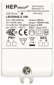 Alimentation LED DOTLUX 0…6W 12…48V 250mA ON/OFF