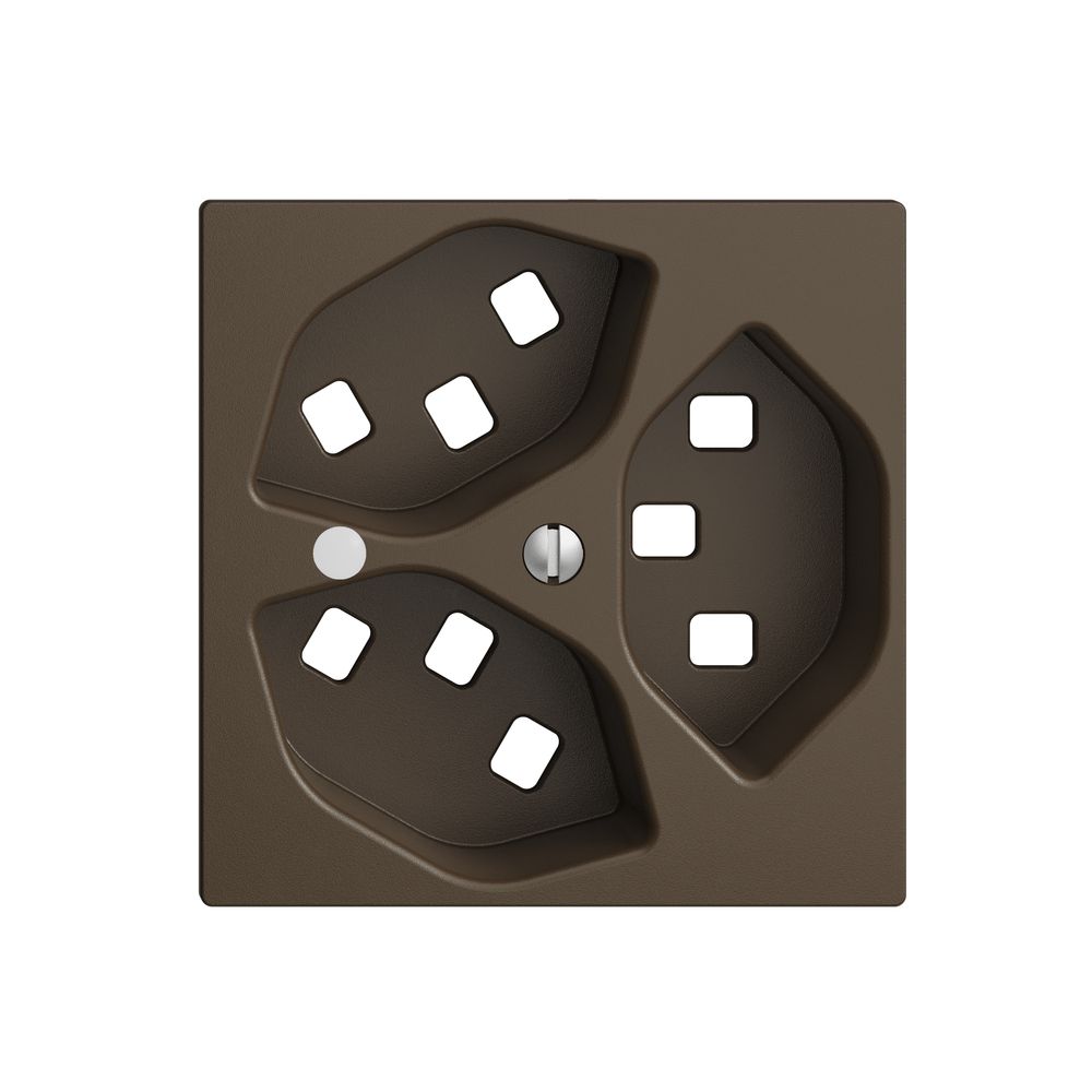 Frontset EDIZIOdue coffee 60×60mm 3×T23 mit Linse