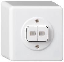 Pulsante luminoso AP basico 2×AR/1L bianco