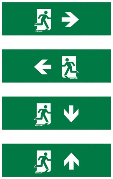 Set de pictogrammes ESYLUX SLX 14m flèche d/g/b/h 310×90mm
