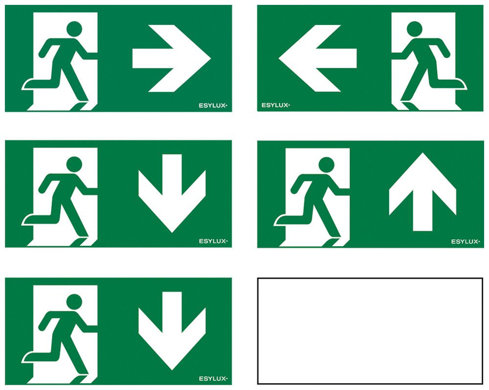 Piktogramm-Satz ESYLUX SLE 23m Pfeil R/L/2×U/O 250×120mm