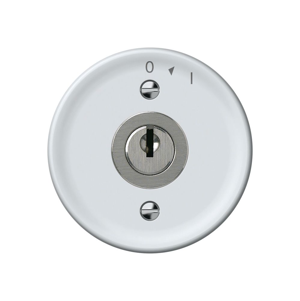 Poussoir pivotant origin avec cylindre 1P 0<1 10A 230V 60×60mm blanc