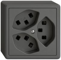 AP-Steckdose EDIZIO.liv SNAPFIX® 3×T23 dgu