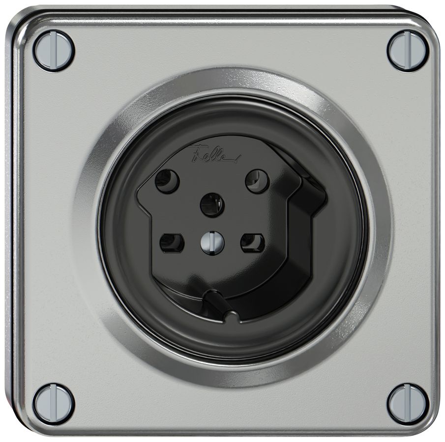 Prise ENC ELEMENT SNAPFIX® 1×type 15 10A 440V IP20 alu