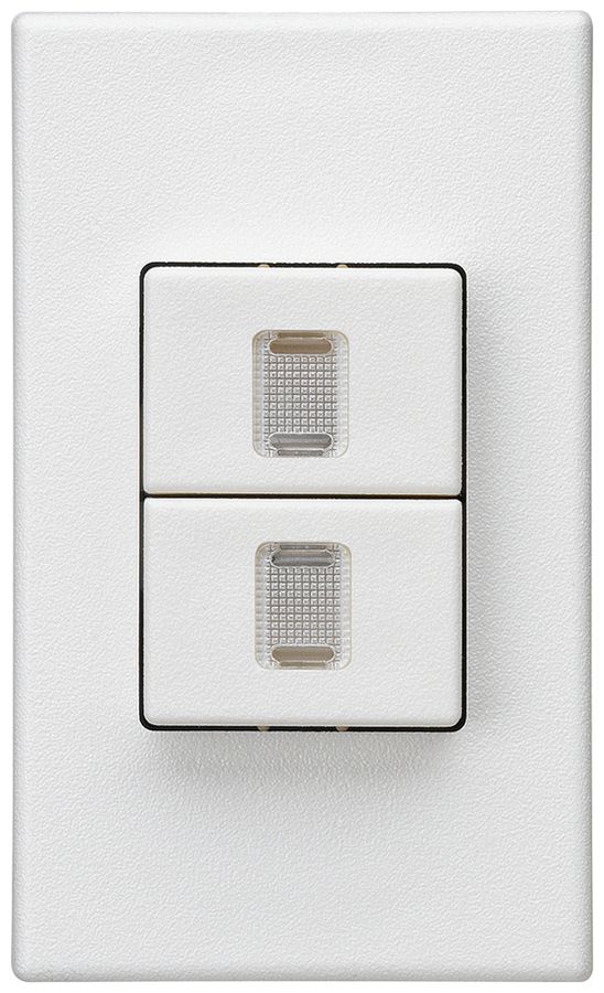 EB-Doppel-Taster Hager FLF 10A/250V 0/1L beleuchtet weiss