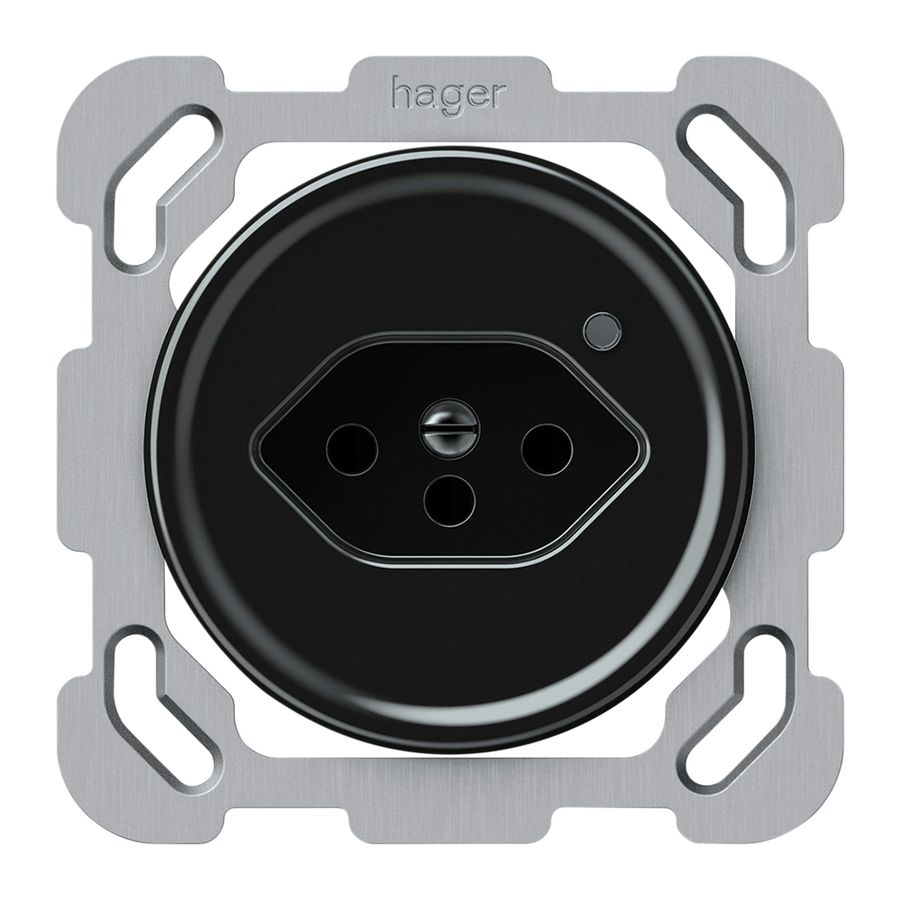 UP-Steckdose origin 1×Typ 13 bel.grün 10A 230V 77×77mm schwarz