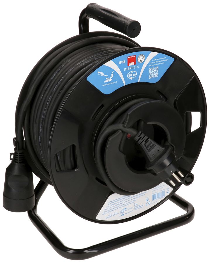 Enrouleur de câble MH maxReeL 1×T13 3×1.5mm² 50m IP55 noir