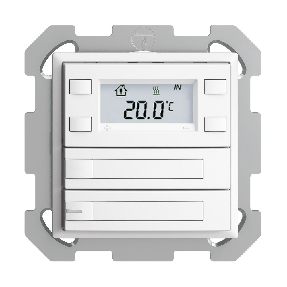 Poussoir RTH ENC KNX 2× EDIZIOdue FM blanc, avec pap.+LED RGB