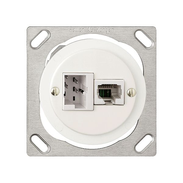 EB-Anschlussdose JKE 1TT,1RJ45 weiss