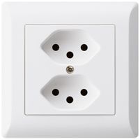 Prise ENC kallysto.line 2×T13 blanc avec sécurité enfants