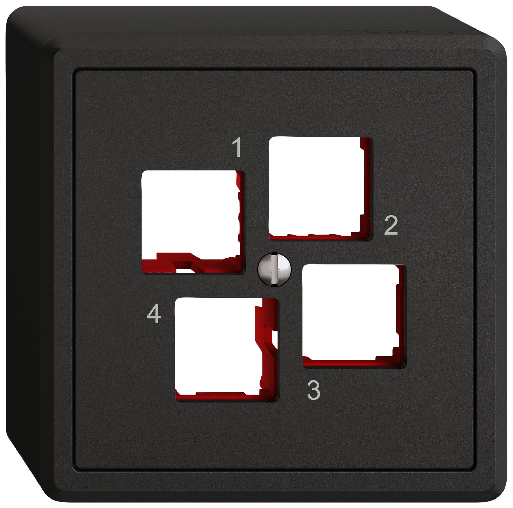 AP-Montageset EDIZIO.liv EASYNET S-One SNAPFIX® gerade 4×RJ45 sz