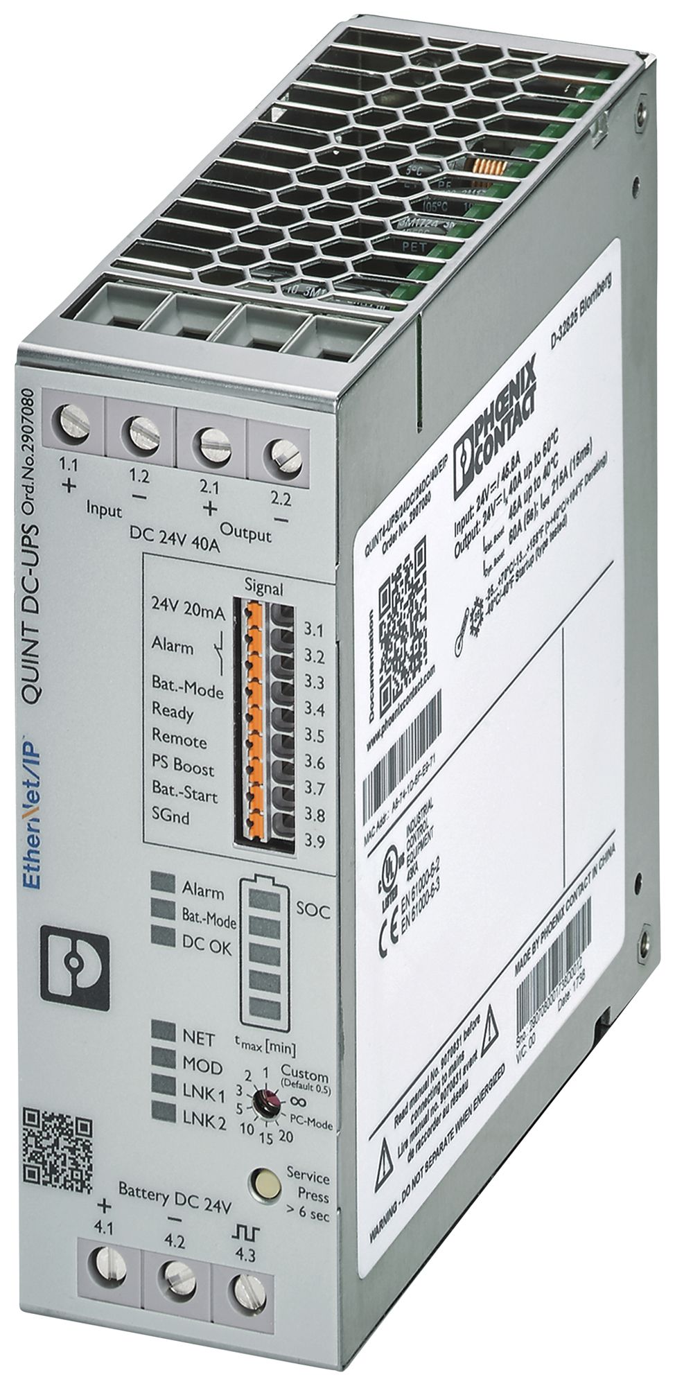 Impianto UPS PX QUINT4-UPS/24DC/24DC/40/EIP Modbus IN:24VDC OUT:24VDC/40A