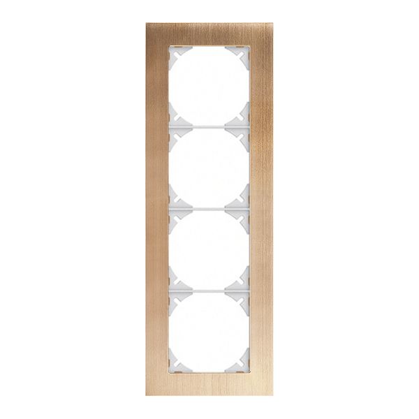 Abdeckrahmen EDIZIOdue prestige 4×1 messing champagne