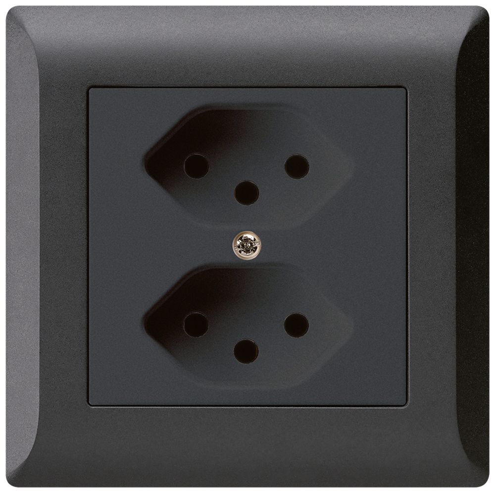 Prise ENC kallysto.line 2×T13 noir avec sécurité enfants