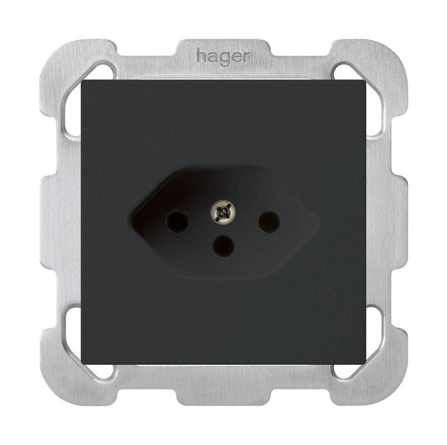 Prise ENC kallysto T13 noir avec plaque de fixation