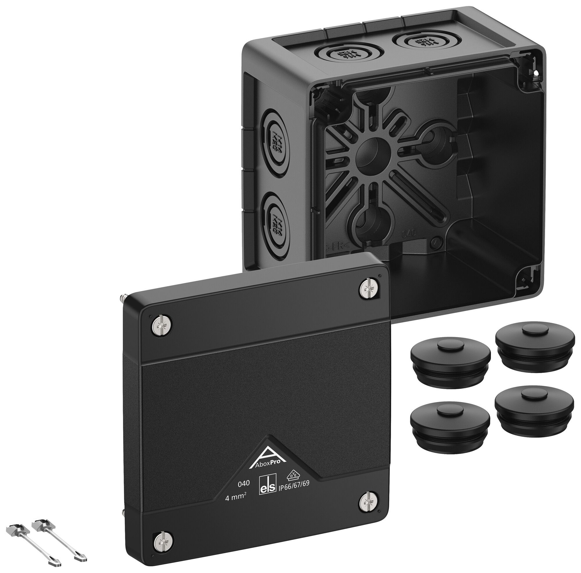 AP-Abzweigdose Spelsberg Abox Pro 040-L/sw 102×102×70mm IP69 sz