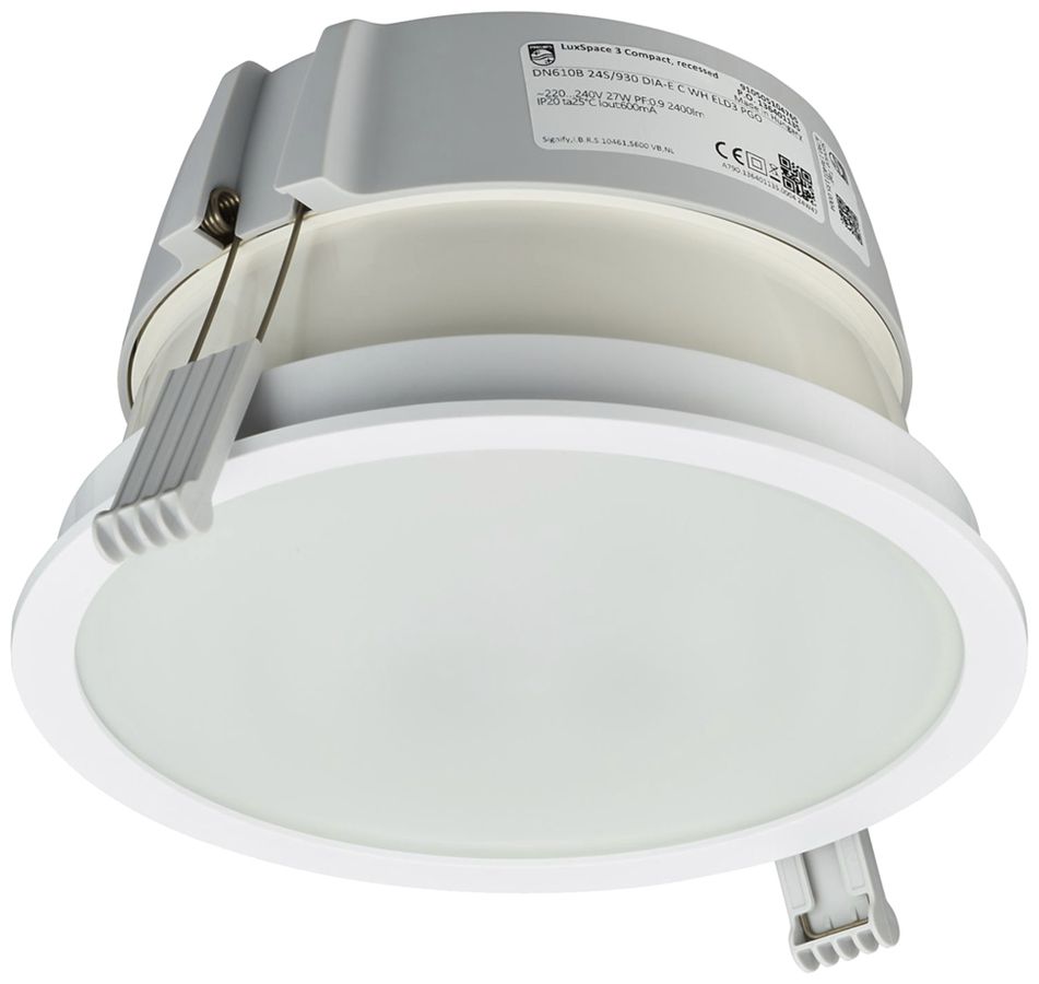 Downlight LED Philips LuxSpace Compact C PGO 10.8W 2000lm 840 WB Ø214mm blanc