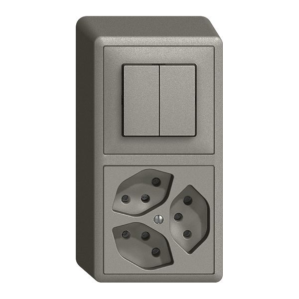 AP-Kombination EDIZIOdue 1/1P+3×T13 dunkelgrau