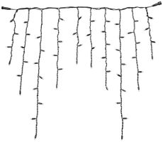 Lichtvorhang MK Ice Lite 174 3×0.9m 230V 174 LED warmweiss, Kabel schwarz, IP67