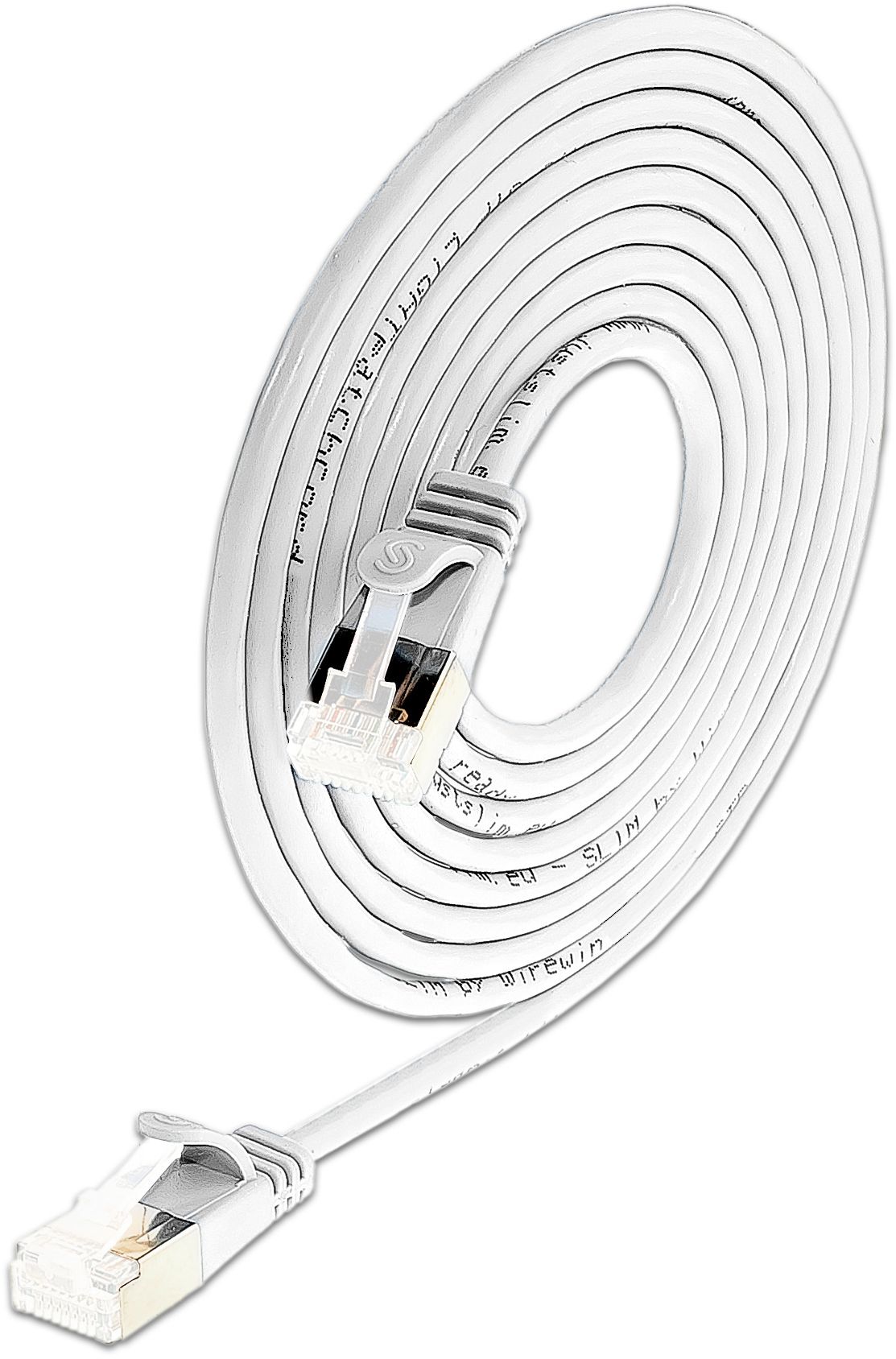 SLIM Patchkabel: 10cm, weiss, 50-Pack Cat.6A, U/FTP, LSOH, Klinke unbrechbar