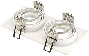 EB-Downlight SLV NEW TRIA, 2×GU10 50W eckig IP20 mattweiss