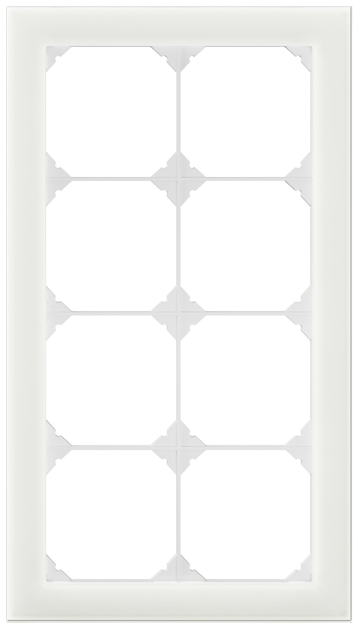 Cadre de recouvrement ENC EDIZIO.liv prestige SNAPFIX® 4×2 154×274mm verre bc