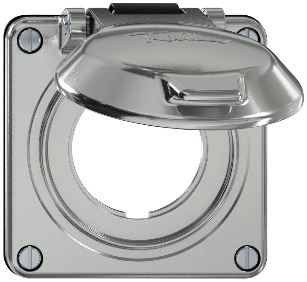 Oberteil ELEMENT SNAPFIX® m.Deckel f.PEHA SCHUKO-Steckdose alu