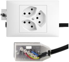 EB-Steckdose EDIZIOdue 3×T13 L3 weiss 45…69mm für Technofil