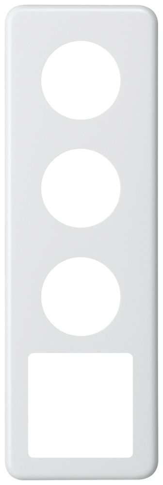 UP-Abdeckplatte basico 4×1 3×Ø43mm+Ausschnitt 58×58mm weiss