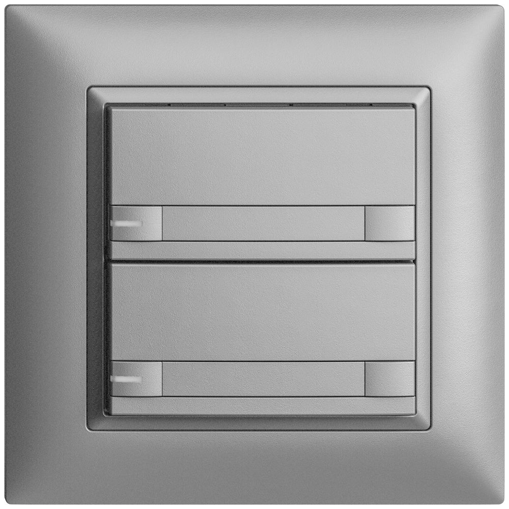 Poussoir ENC KNX 2× EDIZIOdue colore silver RGB avec LED avec insert papier