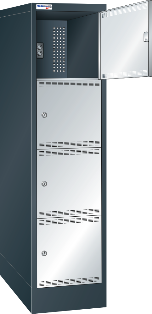 Armadio caricabatterie con scomparti (L×P×A) 415×580×1790 mm 1×4 scomparti