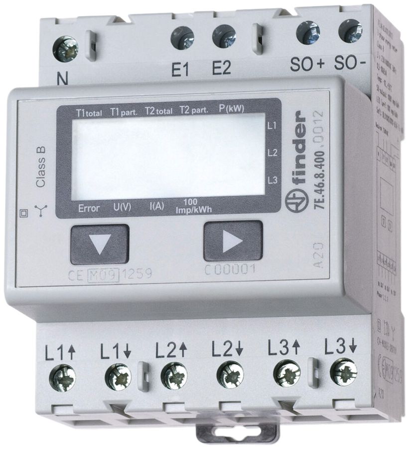 Compteur d'énergie AMD Finder 3×65A direct homologué MID