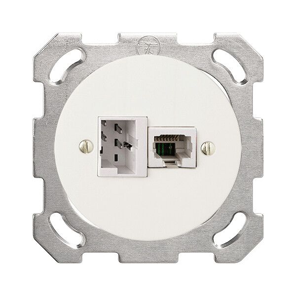 UP-Anschlussdose 1×TT,1×RJ45/u 4P weiss ITplus Standard 58mm ITM